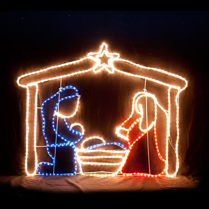 led nativity scene christmas motif rope light display led nativity scene christmas motif rope light display