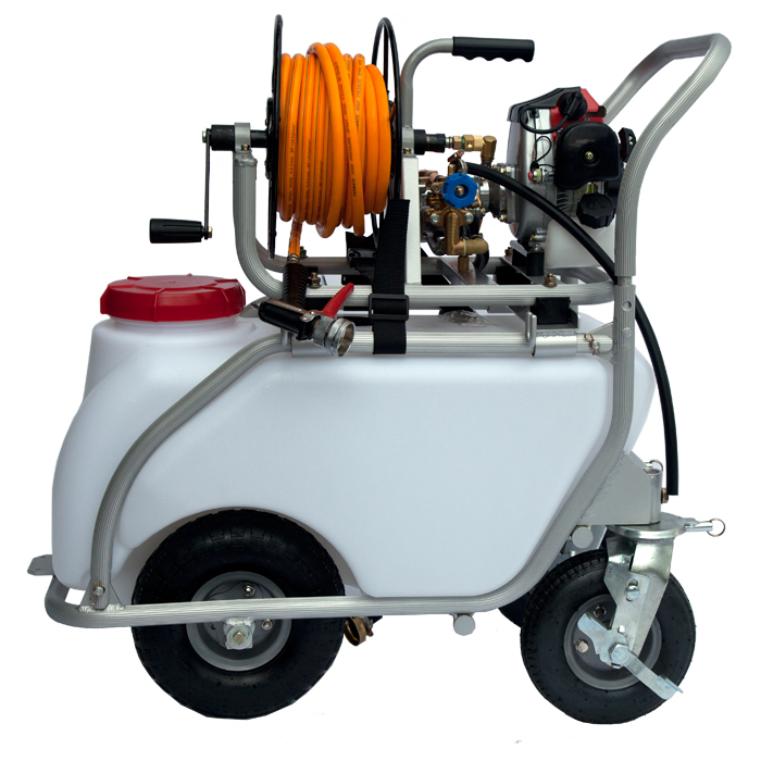 50L POWER WEED SPRAYER WITH ALUMINIUM TROLLEY GARDEN CHEMICAL SPRAY