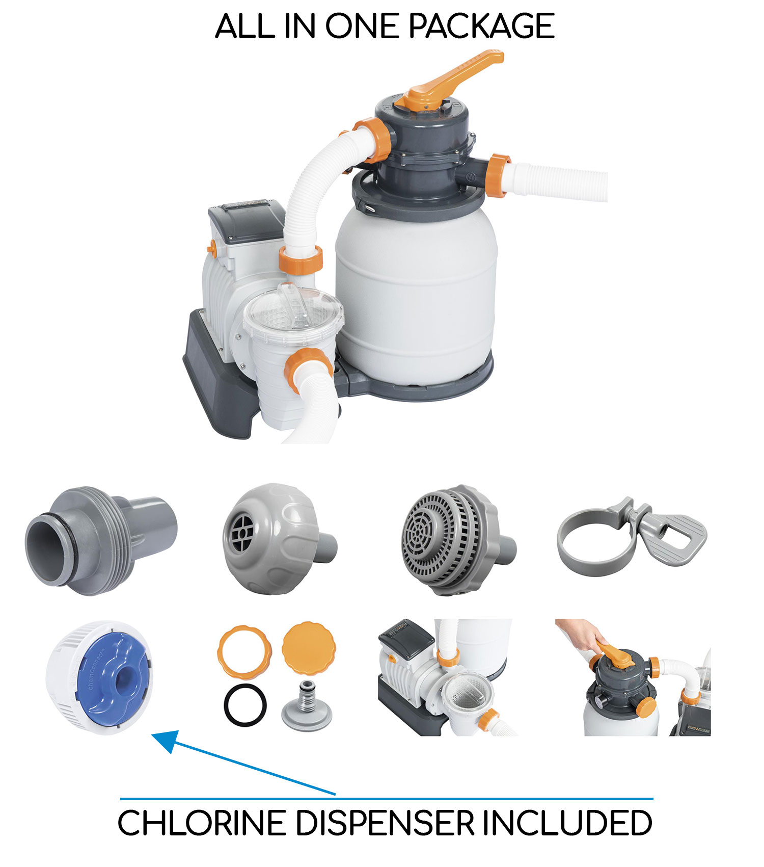 Bestway 58497 1500GPH Sand Filter Pump for Above Ground Swimming Pool