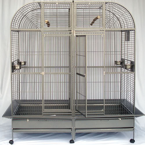 Seny Double Bird Cage with center divider for Parrot Macaw Aviary